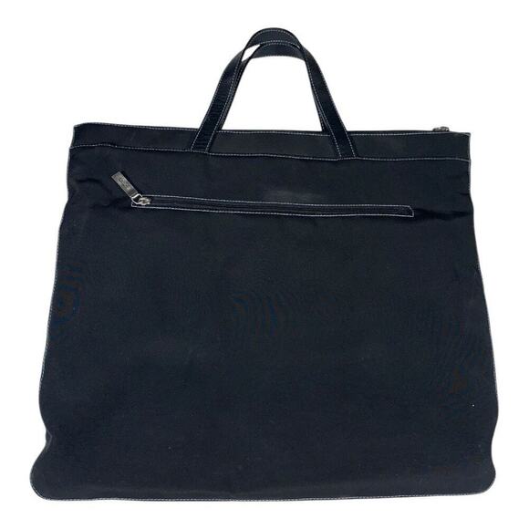 Hobo International Leather & Nylon Soft Sided Briefcase Travel Bag - Picture 2 of 8